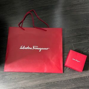 Salvatore Ferragamo belt box and huge shopping bag